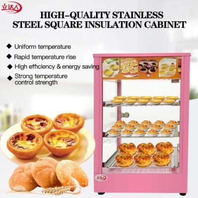 Supplier Fast Food Equipment Snack Display Food Warmer Showcase Cabinet Curved Glass Wholesale China Stainless Steel Not Coated