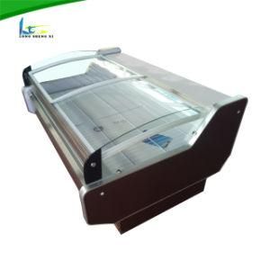 Lsx New Design Curved Glass Used Meat Freezer Showcase