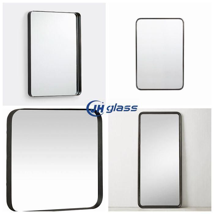 Full Length Metal Frame Wall Hanging Mounted Silver Aluminum Coated Mirror