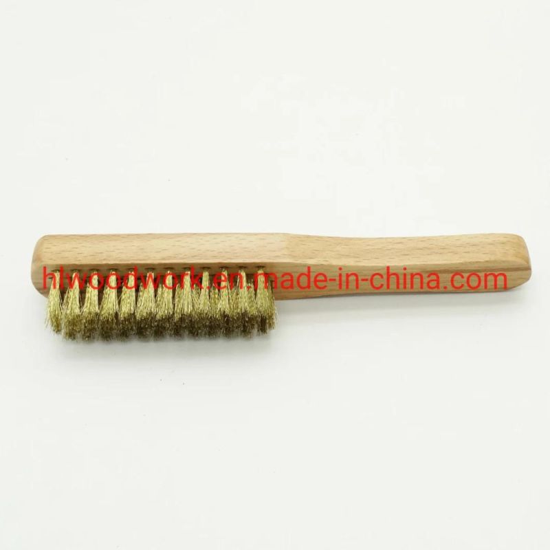 Brass Brush, Soft Brass Wire Brush, Wire Scratch Brush with Raw Wooden Handle Brush Clean Rust Brush 30cm Length Raw Wooden Handle Copper Wire