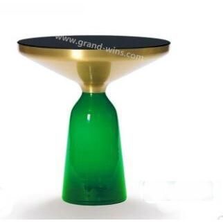 Modern Home Furniture Glass Colorful Round Tea Table Cafe Table