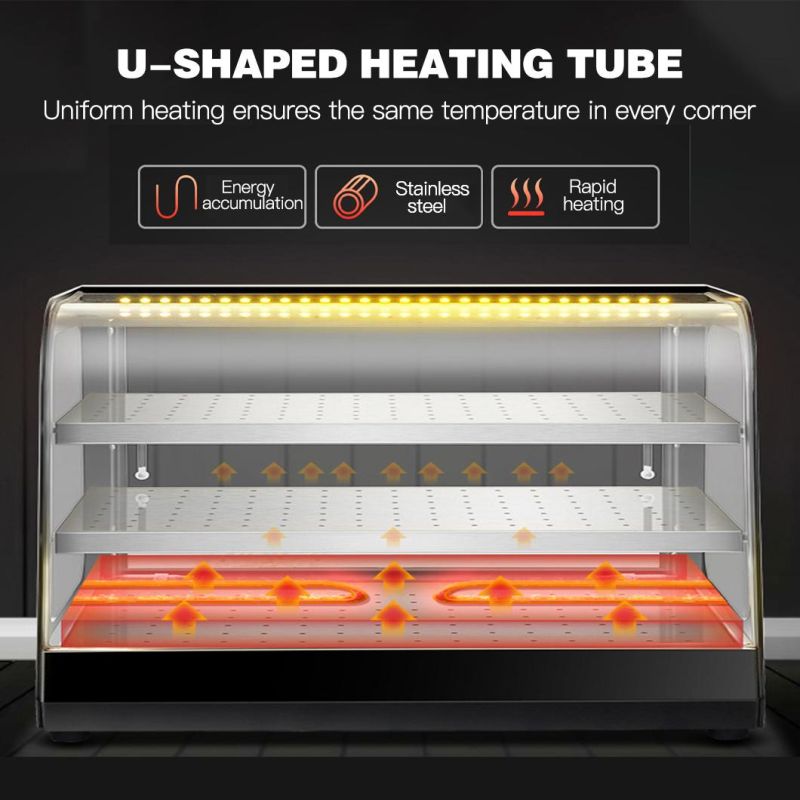 Restaurant Electric Hot Glass Food Warmer Display Showcase for Sale Warmer Display Showcase