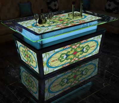 Exclusive Night Club Table for Bar and Pub Display Furniture with High-End Decor KTV Glass Coffee Table