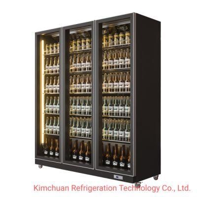 Black Colour Display Cooler Energy Saving Beer Chiller Display Glass Door Showcase