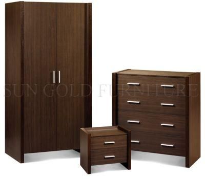 Modern Simple Cheap Walnut Bedroom Wardrobe Set Furniture (SZ-WD030)