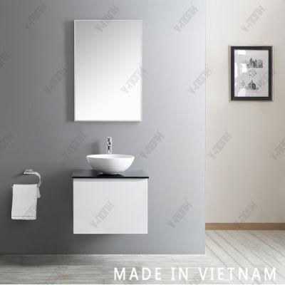 24inch White Glass Sink Wholesale Wall-Mounted Vietnam Bathroom Vanity