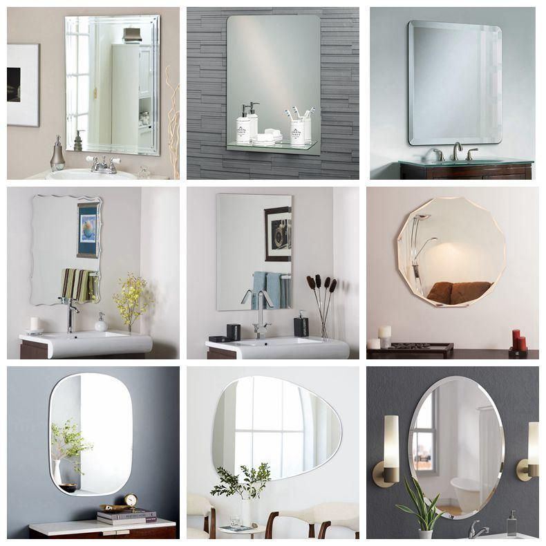 3-6mm Frameless Polished Edge Decorative Wholesale Bath Mirror