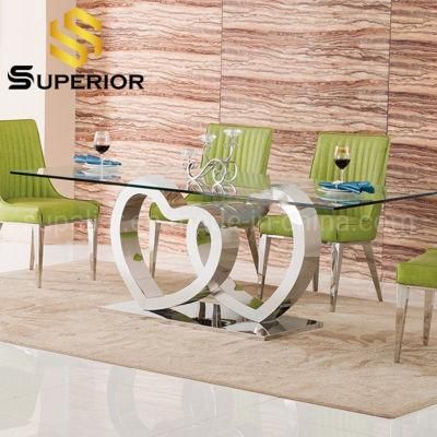 2020 New Arrival Modern Glass Top Dining Room Set Table