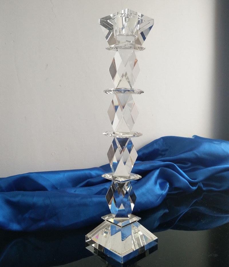 Home Decoration Crystal Glass Candle Holder (KS270687)