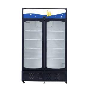 663L Soft Drink Refrigerator Display Freezer Double Glass Door Used Beverage Upright Showcase