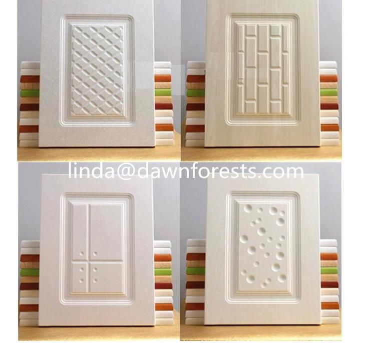 Colored 18mm Carved PVC Moulded Kitchen Cabinet Door