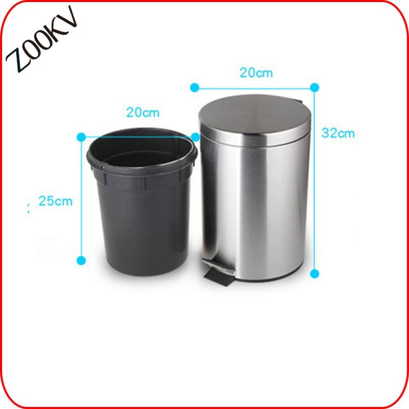 Stainless Steel Pedal Waste Bin Dustbin Trash Indoor Room Recycle Gold Color 5L 8L 12L