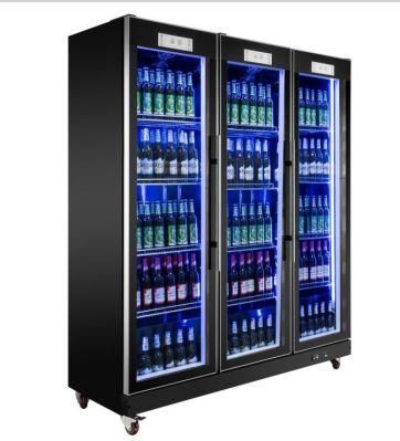 220L Factory Glass Door Plastic Inner No Frost Beverage Showcase