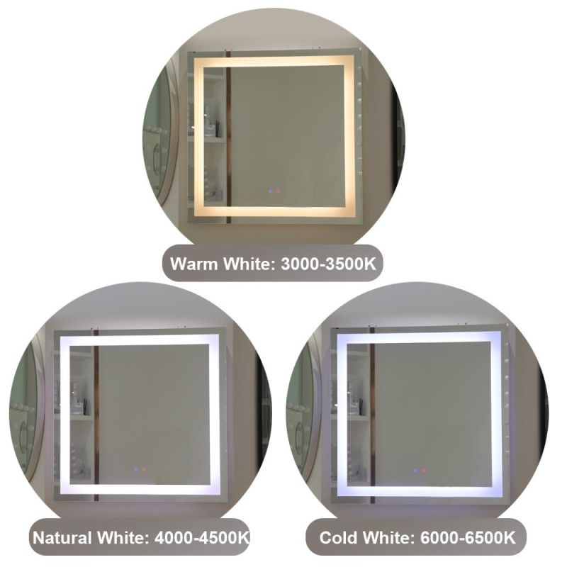 Home Furniture Anti-Fog LED Lighted Hotel Luxury LED Bathroom Mirrors