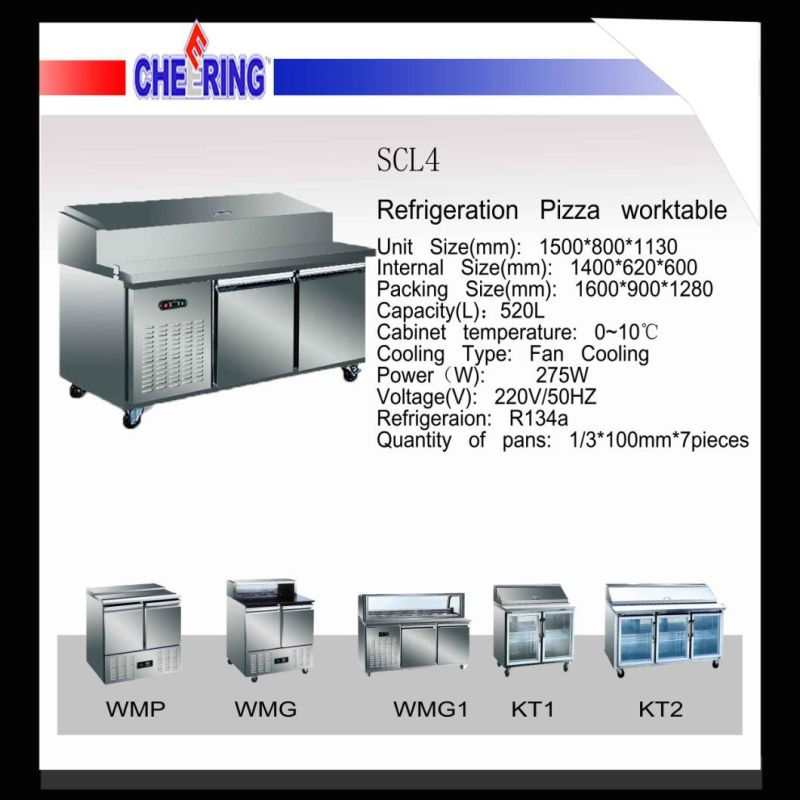 Scl4 Pizza Restaurant Countertop Pizza Refrigerator/Refrigeration Pizza Working Table/Pizza Refrigeration Table