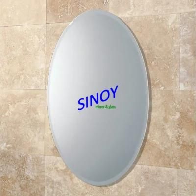Oval Bathroom Mirror with Polished Edge, Made of Waterproof Silver Mirror