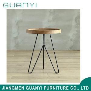 2020 New Design Modern Fashion Round Coffee Table with Metal Leg