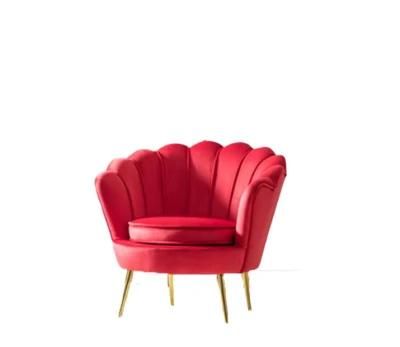 Living Room Furniture Luxury Flower Shaped Velvet Accent Single Sofa Chair
