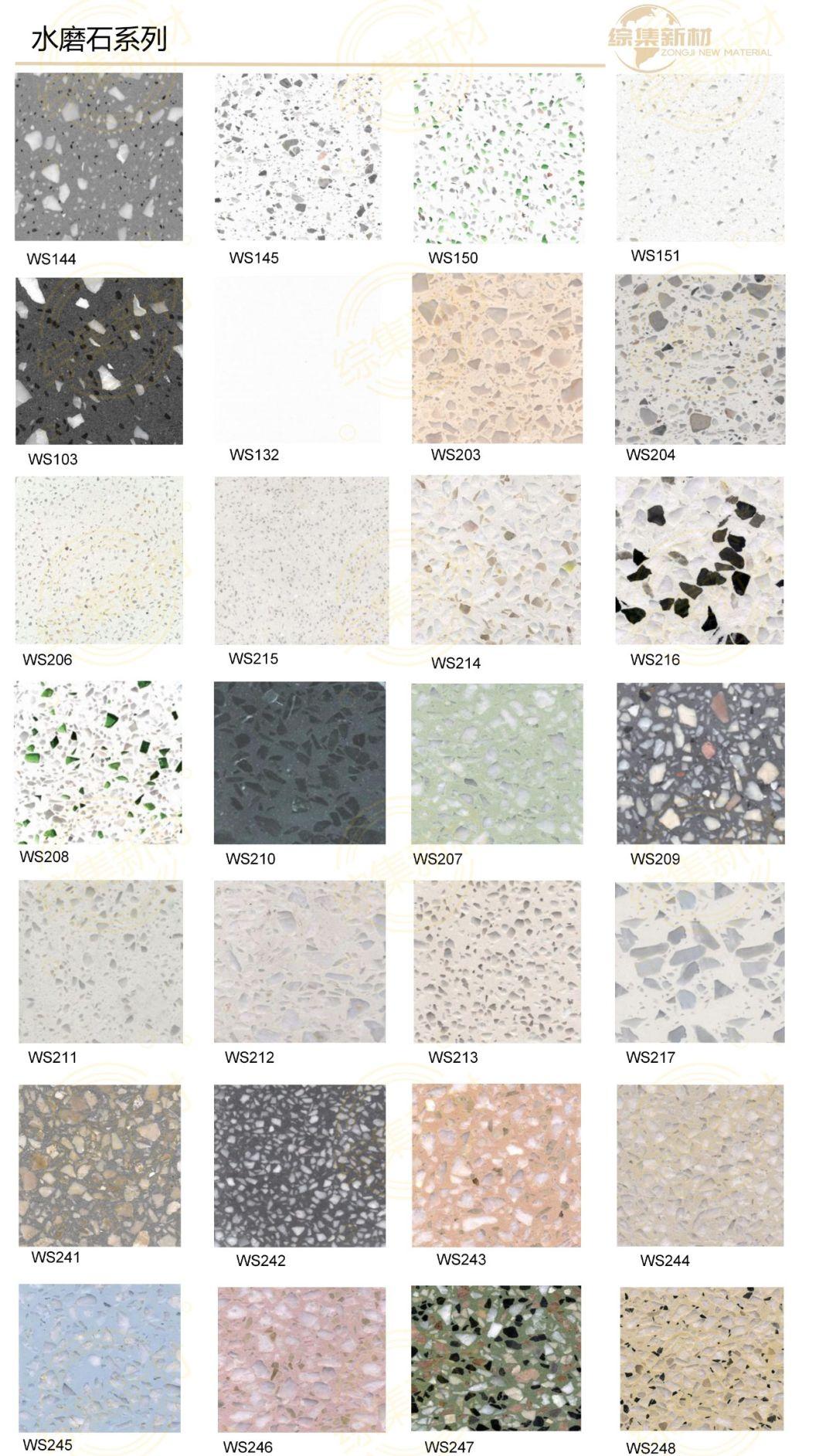 Factory Customized Rad-Hard Green Color Artificial Stone Terrazzo Floor Tiles