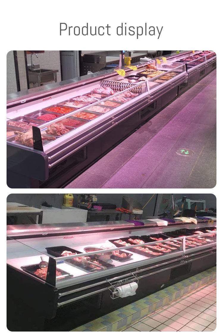 Commercial Supermarket Meat Refrigerator Showcase with Glass Door