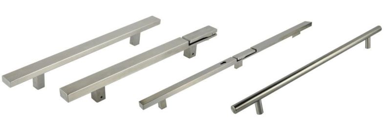 Commercial Door Hardware Silver T Bar Tube Glass Door Pull Handle