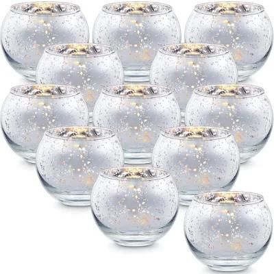 Home Decoration Glassware Electroplated Glass Candle Holder Candle Jar Candle Holders