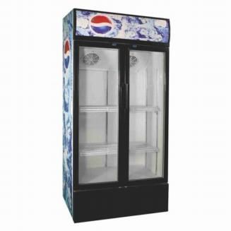Vertical Glass Door Display Showcase with 450L Volume and Fan Cooling System