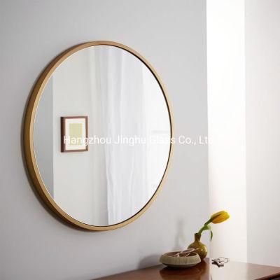 Round 30&prime;&prime; 32&prime;&prime; Black Golden Metal Framed Bathroom Mirror for Home Hotel Decoration