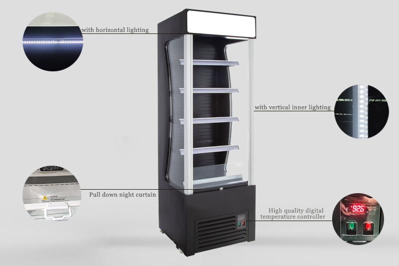 Energy Saving Glass Open Type Chiller Fridge Beverage Cooler Showcase with Digital temperature Control