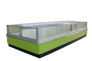 Supermarket Sweat Free Horizontal Air Cooled Island Freezer Showcase