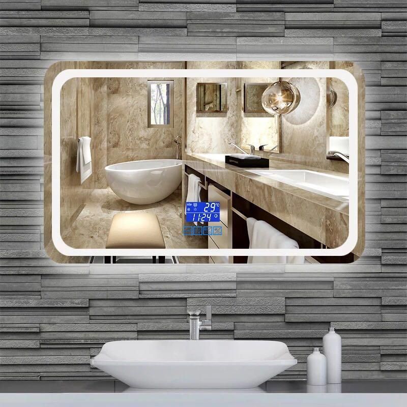 Kamali Custom Modern Design Hotel Rectangular Luxury Illuminated Anti Fog Glass Backlit Bathroom Wall Mounted Smart LED Mirror