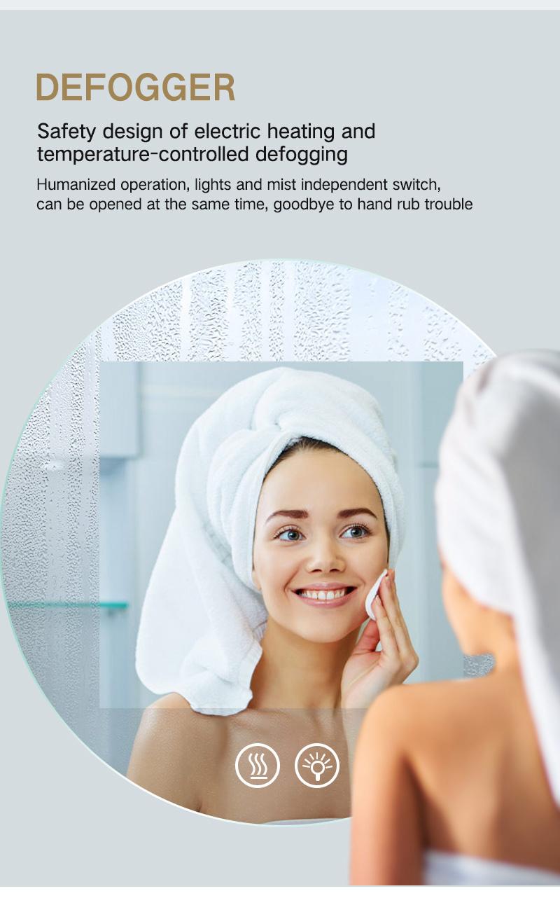 GS CE Certificates Luxury Illuminated LED Lighted Bathroom Vanities Wall Mirror Round