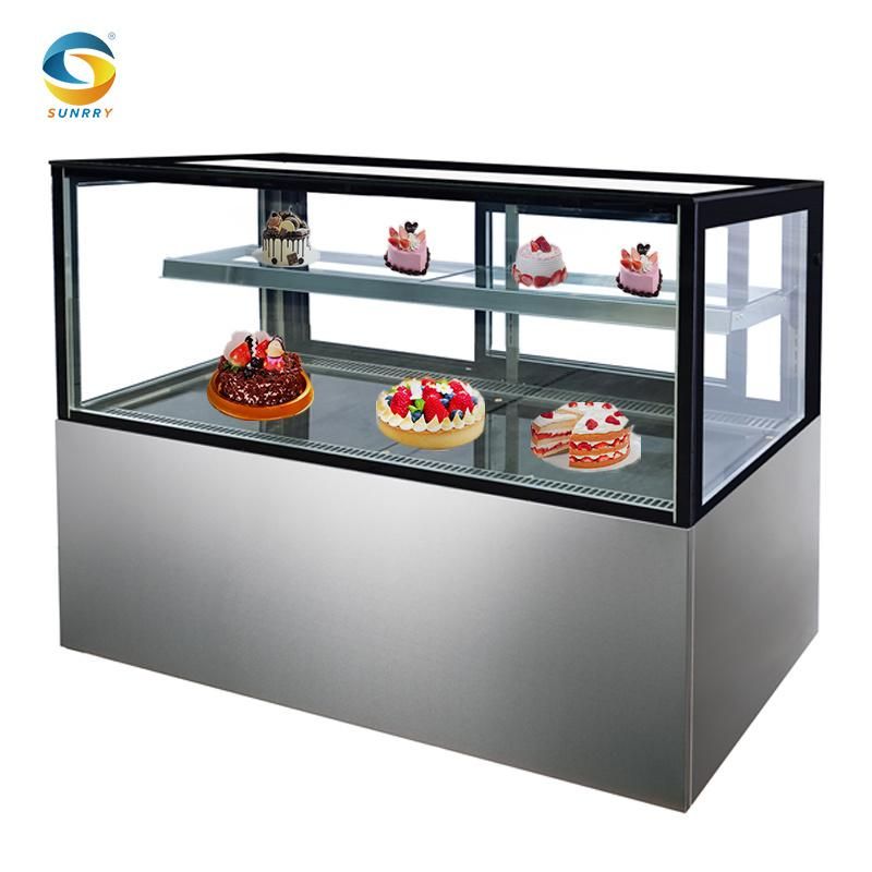 Professional Custom 2 Layer Bakery Cabinet Cake Display Refrigerator Commercial Cake Showcase for Sale