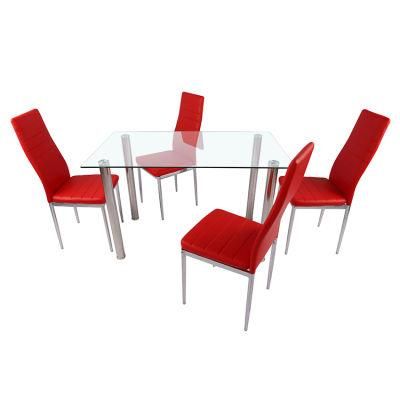 Modern Living Room Rectange Clear Glass Dining Table for Home