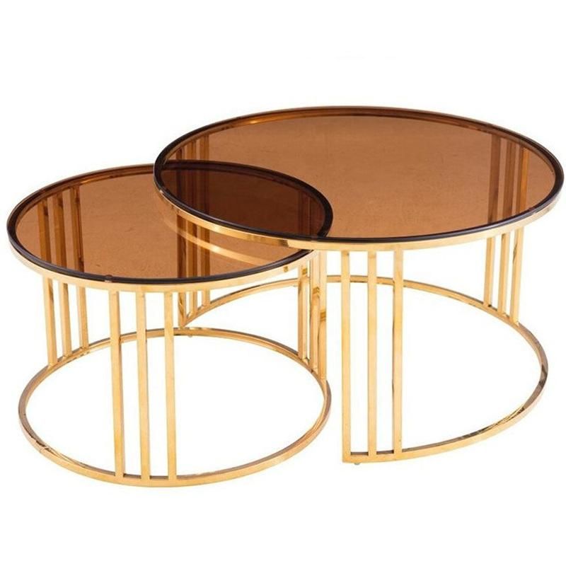 Hot Selling Modern Luxury Round Metal Nest Table Coffee Table