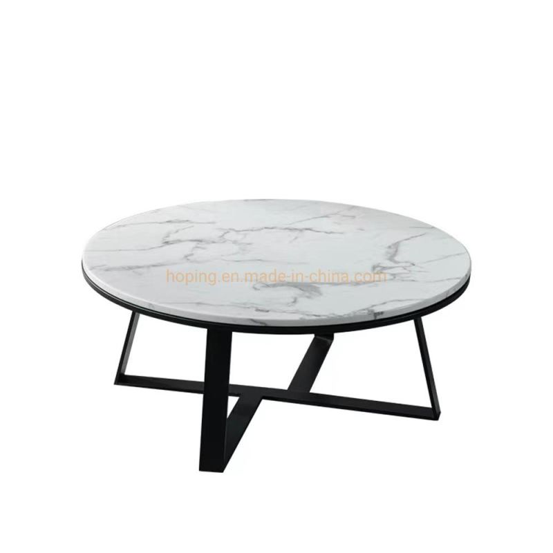 Coffee Shop Marble Top Gold Stainless Steel Dining Room Side Table Round Tea Table