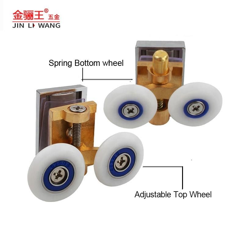 Professional Furniture Hardware Manufacturer Experienced OEM Factory Sliding Glass Door Roller Hanging Door Top Bottom Wheel Pulley for Bathroom Shower Room