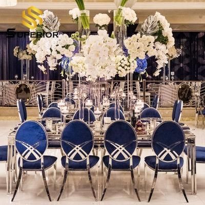 China Wholesale Wedding Banquet Stainless Steel Dining Chairs and Tables