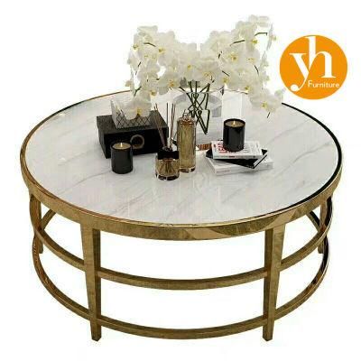 Modern Metal Living Room Table / Silver Coffee Table / Side Table / Stainless Steel Table / White High Coffee Table / Marble Console Table