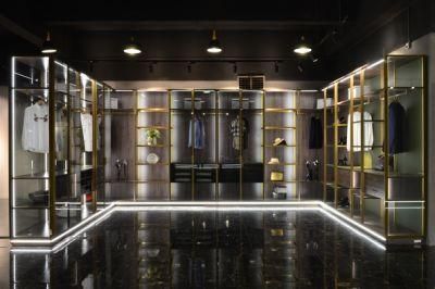 Luxury Aluminum Walk-in Closet/Wardrobe with LED Light for Villa/Large-Size Apartment