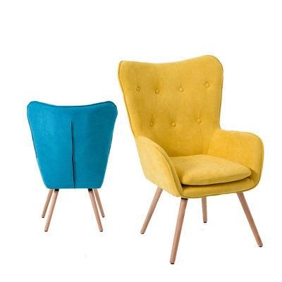 Solid Wood Fabric Personality Chair Modern Minimalist Chair 0410