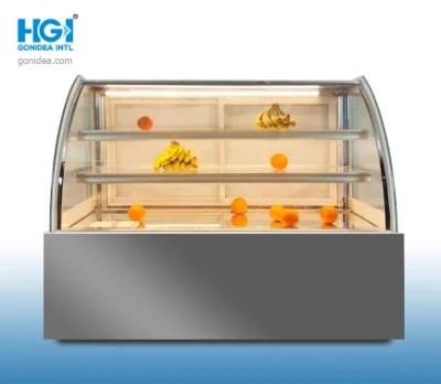 1.5m Display Cake Refrigerator Glass Door Bakery Display Cabinet Cake Showcase Hcs-15