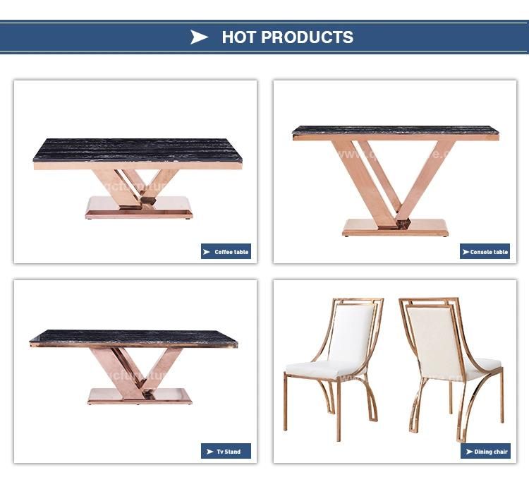 Luxury Design for Home Decor Marble Stainless Steel Console Table