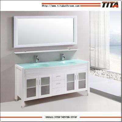 American Style 72&quot; Inch Double Sink Bathroom Vanity Furniture Cabinet with Mirror