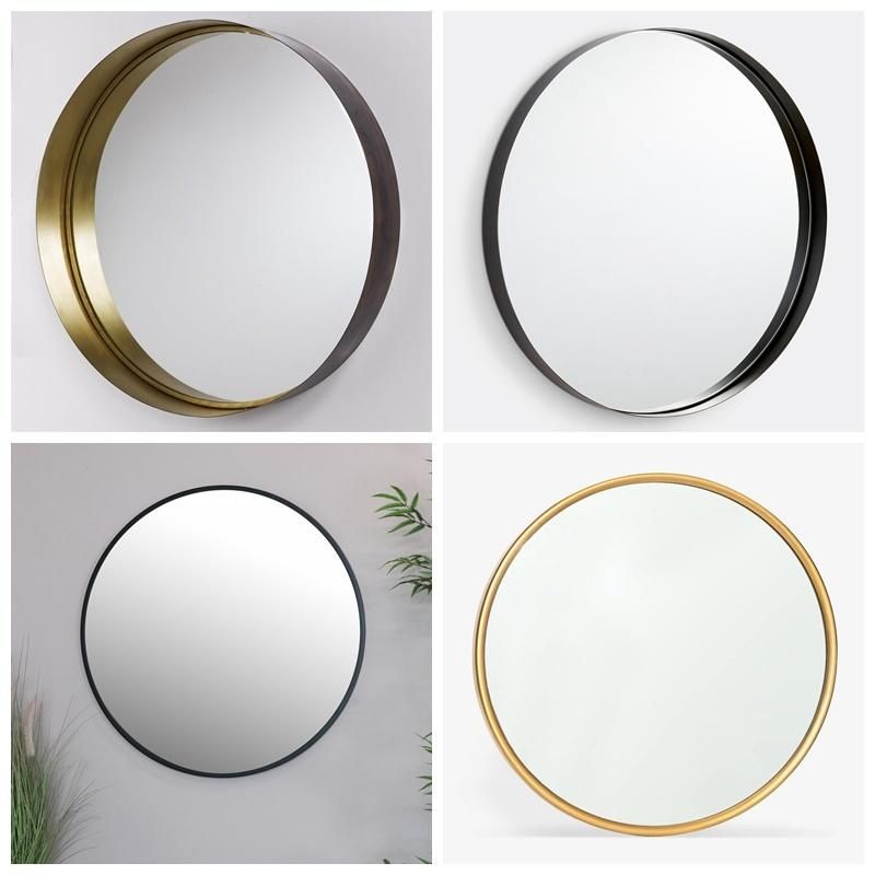 Round Rectangle Shape Metal Framed Bathroom Mirror for Home Decoration