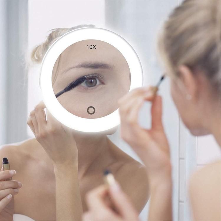 Hanging Vanity Travel Magnifying Portable Bathroom Wall Mirror with Lights