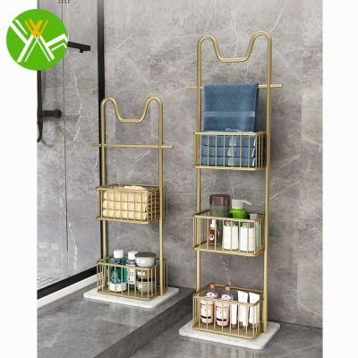 Ins Retro Bathroom Rack Corner Simple Luxury Bathroom Toilet Rack for Bathroom Decoration