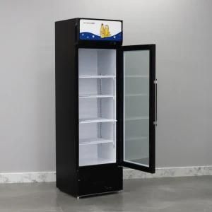 Single Glass Door Vertical Refrigerator Drinks Chiller Beverage Display Showcase