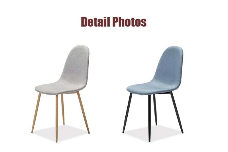 Modern Home Living Room Furniture Sofa Chair Office Restaurant Wooden Transferred Steel Fabric Dining Chair for Banquet