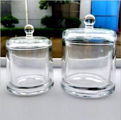 Glass Candle Jars Clear Glass Candle Holder with Glass Lid Candle Holder